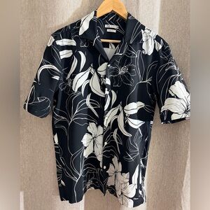 Zara Black and White Floral Casual Shirt